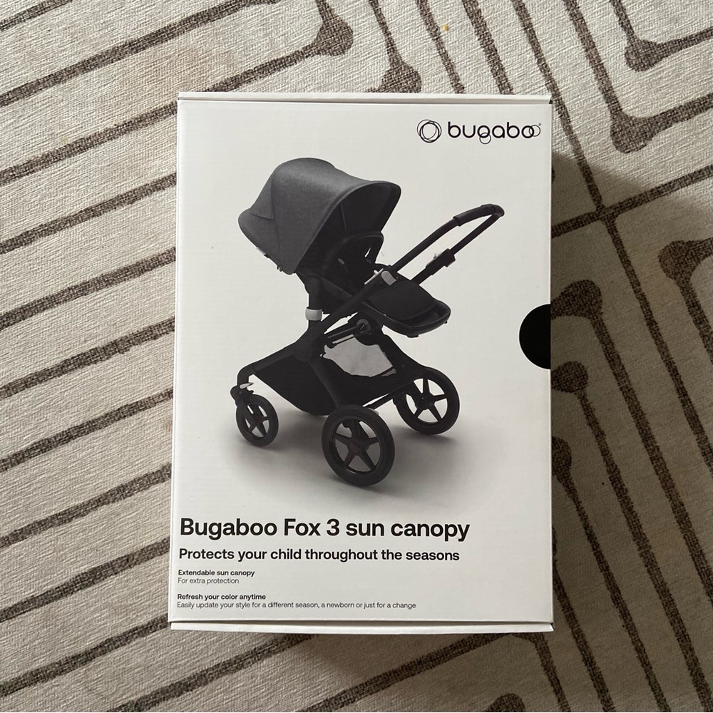 Bugaboo Fox 3 Sun Canopy - Midnight Black - NWT Brand New In Box